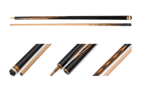 Кий / пирамида 2-pc (чёрный граб, граб, мербау) 13 запилов