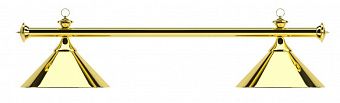 Лампа на два плафона «Elegance» (золотистая штанга, золотистый плафон D35см)