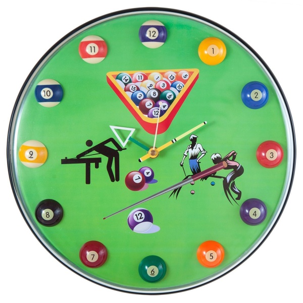 Часы настенные "12 шаров" D32 см (зеленые), пластик