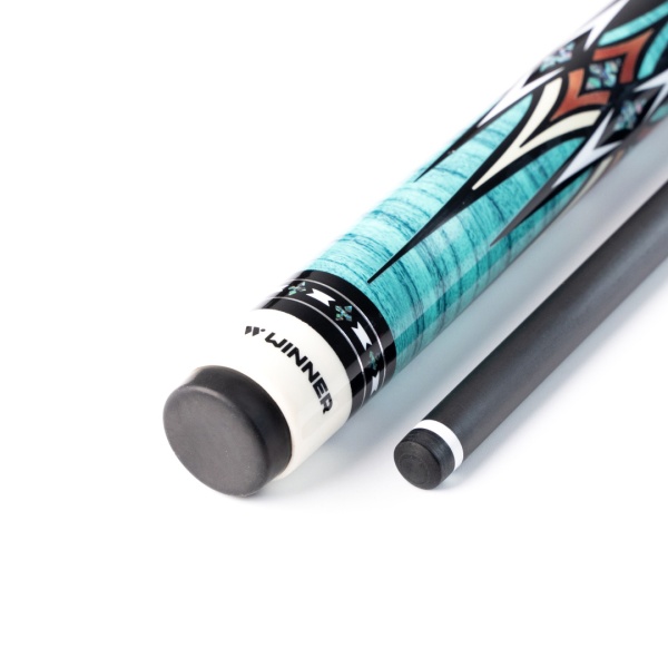 Двухсоставной бильярдный кий для пула Weekend "Winner Carbon - 018" (черно-синий)