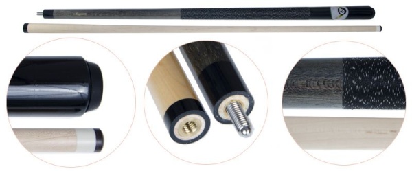 Двухсоставной бильярдный кий для русской пирамиды Classic "Magnum" (черный)