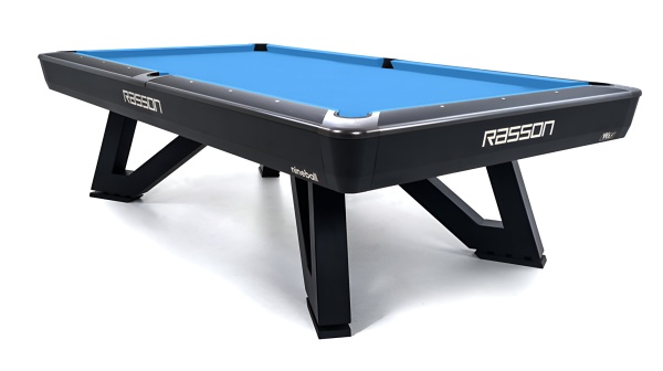 Стол / пул "Rasson Wolf" 9 ф (черный, сланец 25 мм) в комплекте с плитой, аксессуары + сукно