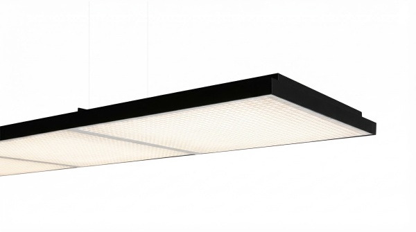 Лампа плоская светодиодная (чёрная, белый отражатель, 180x60x5,5см)