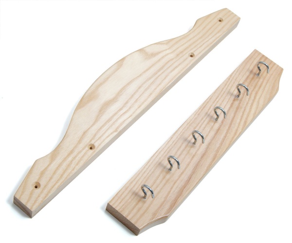 Киевница навесная из ясеня, с крюками (на 6 киев, цвет ясень)